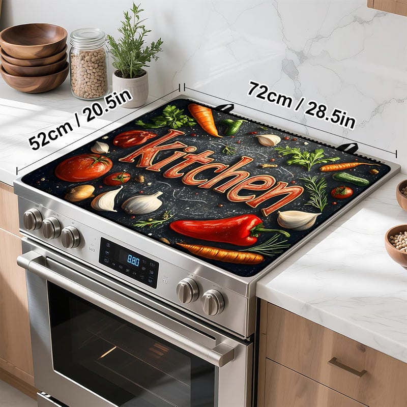 BVBOX Kitchen Stove Top Cover Retro Flower Gas Stove Top Cover for Home Decoration Kitchen Pad Non-Stick Washable Cooktop Covers Countertop Protector Keep Stove Clean 28"x20" - Image 4